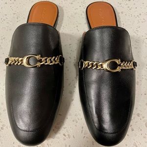 NWOT Coach leather mules size 10